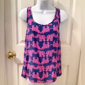 NEW Lilly Pulitzer Aerial Top Indigo Pack Your Trunk Tank - M